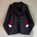 Men's Adidas Navy Blue and Red Jacket with Roll Up Hood. Size M
