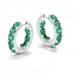 925 Silver Womens 2ct Green Emerald Gemstone Huggie Hoop Earrings Small Hoops