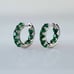 925 Silver Womens 2ct Green Emerald Gemstone Huggie Hoop Earrings Small Hoops