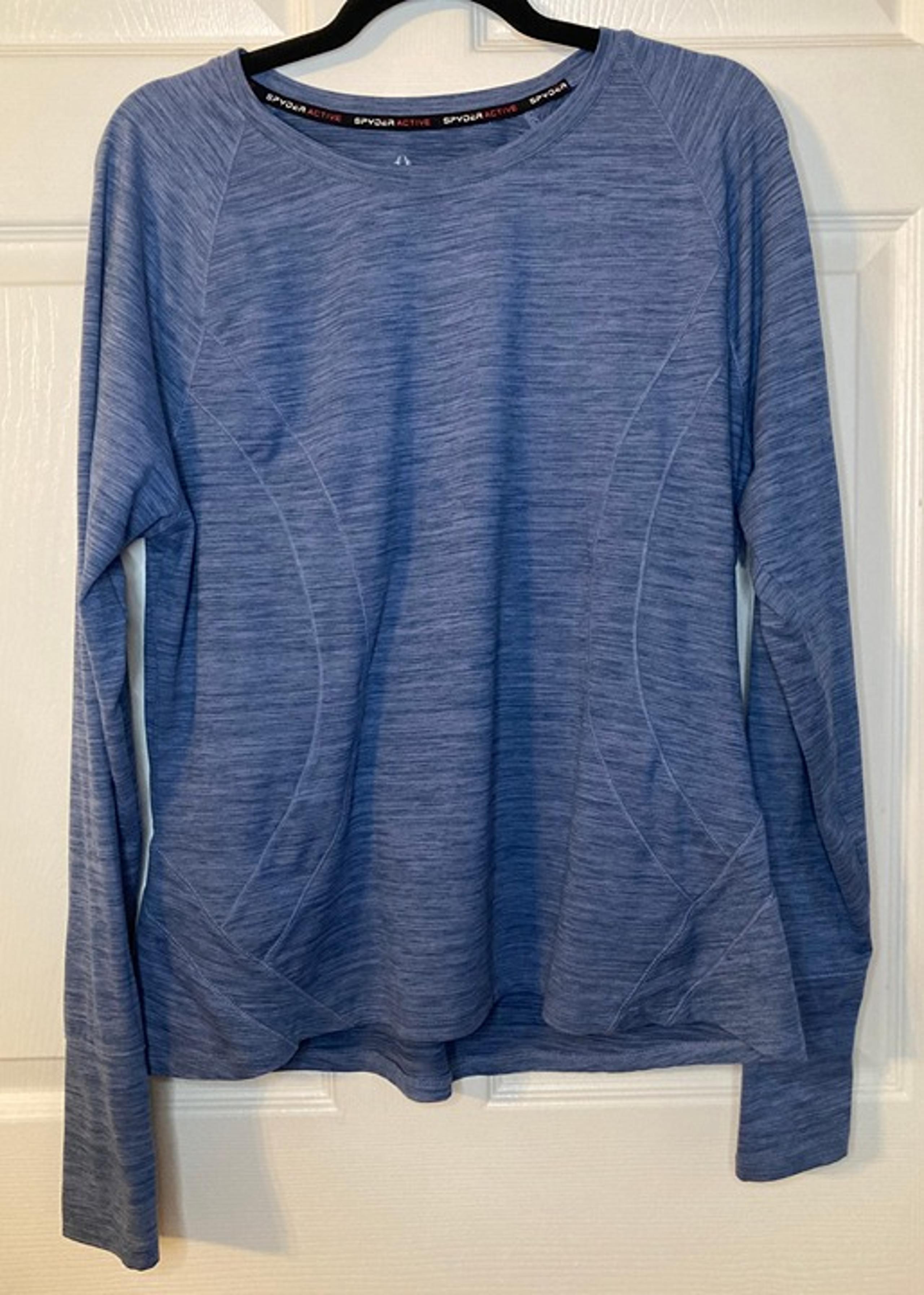 Spyder Active Women's Stretch Breathable Long Sleeve Shirt -Light Blue Size XL
