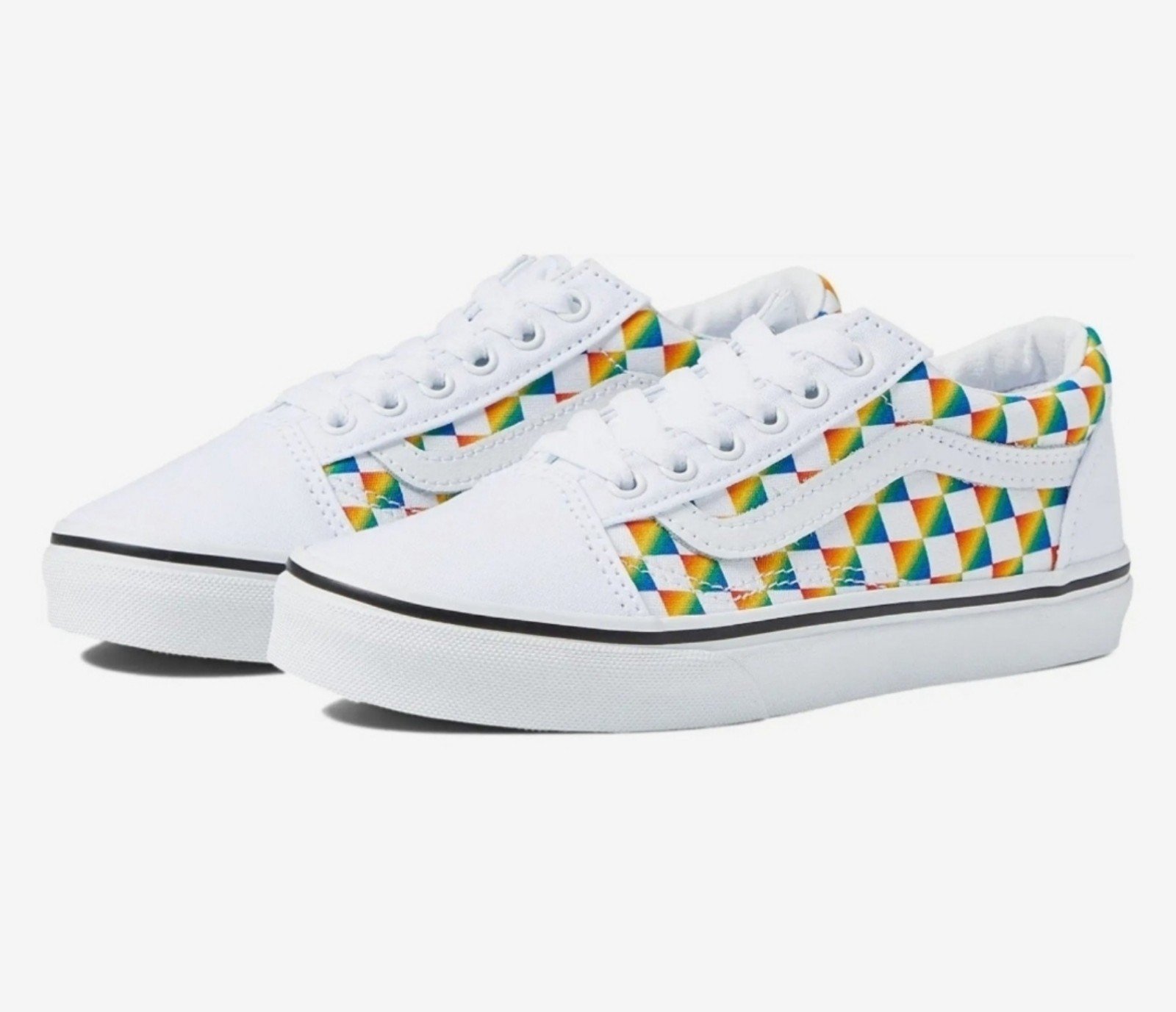 New in box. Vans Kids Old Skool V Retro Rainbow Toddler Size 1.5
