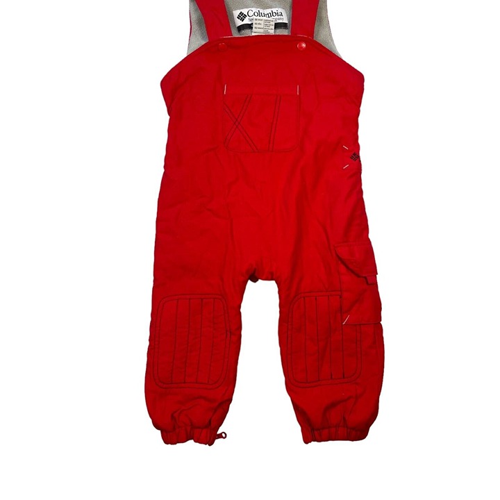 Columbia Baby Ski Salopettes Snow Bibs Red 100% Nylon Sleeveless Snowsuit 2T