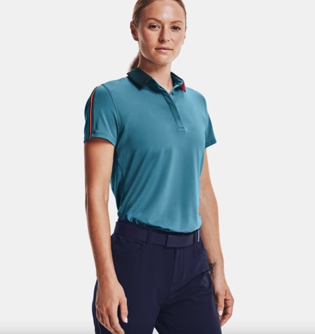 Under Armour Zinger Sleeve Stripe Fitted Polo 1366344 597 Size Medium