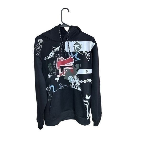 SouthPole Hoodie Black Large (L) Dinasaur Alligator Crocodile Patterned