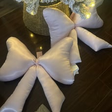 Pink bow pillow set of 2