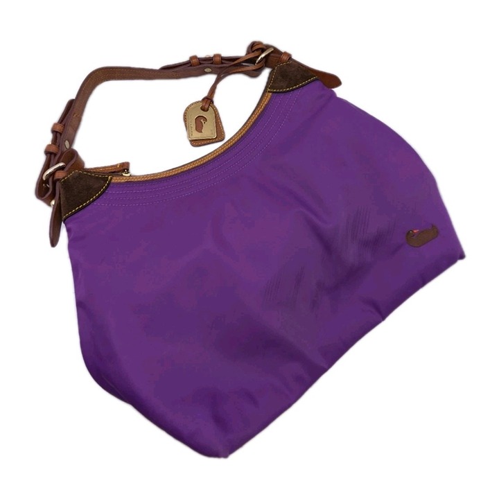 Vintage Dooney & Bourke Handbag Erica Purple Nylon & Leather Bag