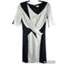 Helmut Lang Black Light Grey/ Black Half Sleeves Fitted Criss-Cross Dress Size 2