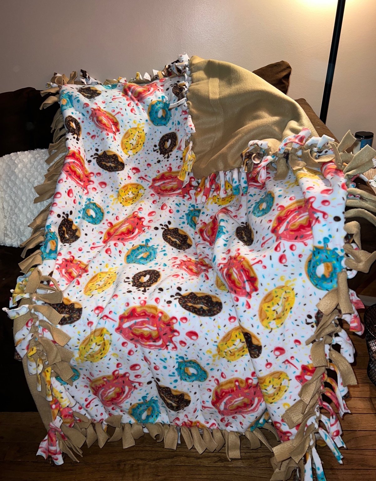 Donut & Sprinkles Tie Knot Blanket