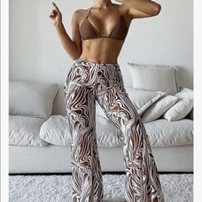 NEW Halter Bikini Bathing Suits with Cover Up Pants 3 Piece Set