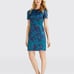 Draper James teal and blue Cutout Floral Aline short sleeve Dress Size 2 new!!