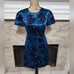 Draper James teal and blue Cutout Floral Aline short sleeve Dress Size 2 new!!