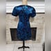 Draper James teal and blue Cutout Floral Aline short sleeve Dress Size 2 new!!