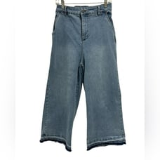 Universal Standard Diana Super High Rise Raw Hem Wide Leg Jeans - Size 10