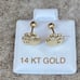 Solid Gold 14 Karat Yellow Paw Print 7mm Earring