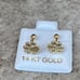 Solid Gold 14 Karat Yellow Paw Print 7mm Earring