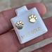 Solid Gold 14 Karat Yellow Paw Print 7mm Earring