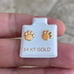 Solid Gold 14 Karat Yellow Paw Print 7mm Earring