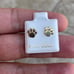 Solid Gold 14 Karat Yellow Paw Print 7mm Earring
