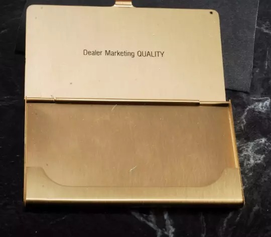 Rare HEWITT PACKARD Gold Tone Steel Logo Business/Credit Card Holder Case NOS