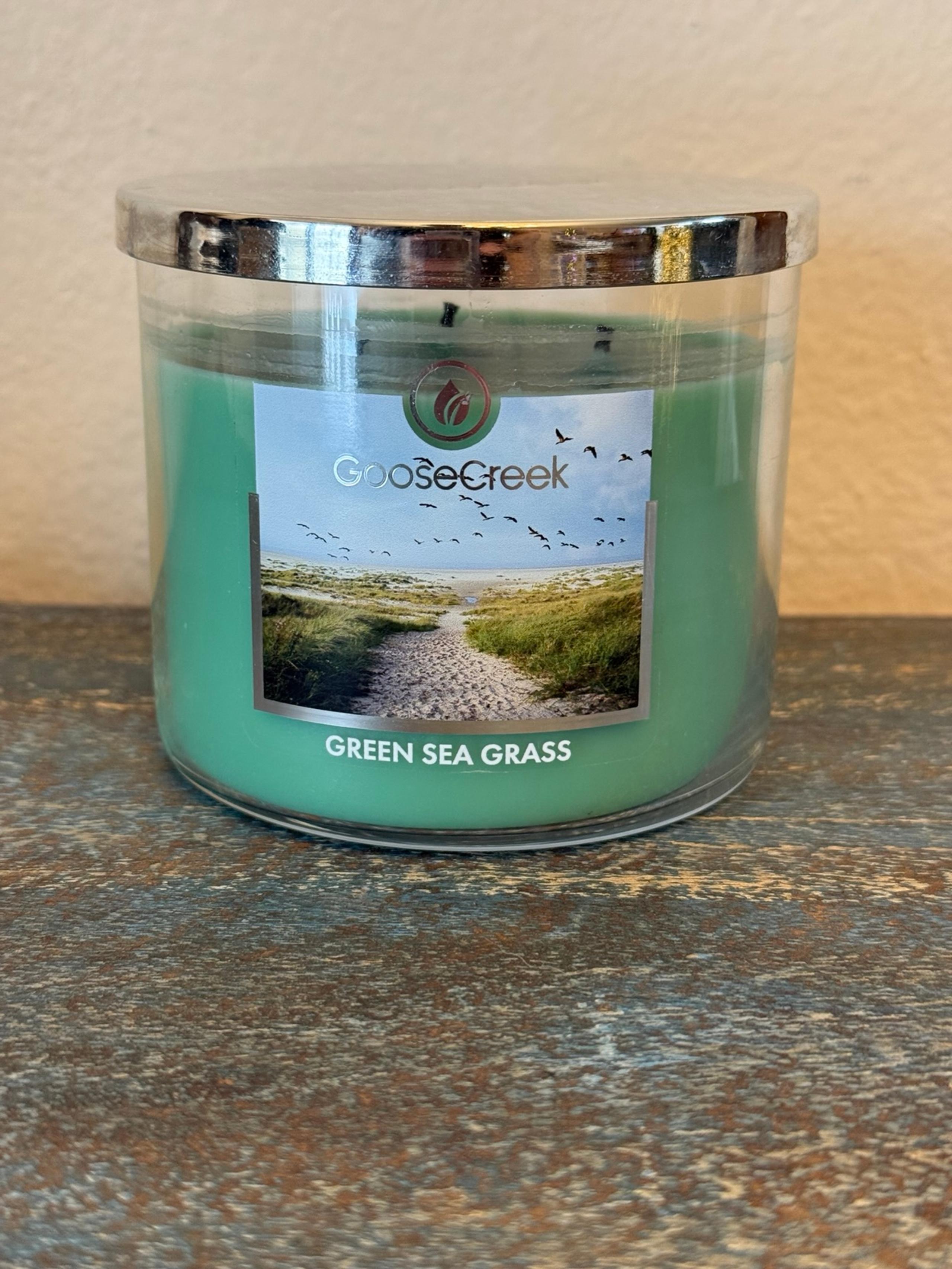 Goose Creek Green Sea Grass candle, 90% full