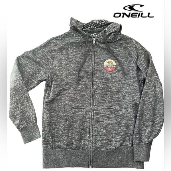 Men’s Vintage O'Neill Gray Stripe Full Zip Hoodie