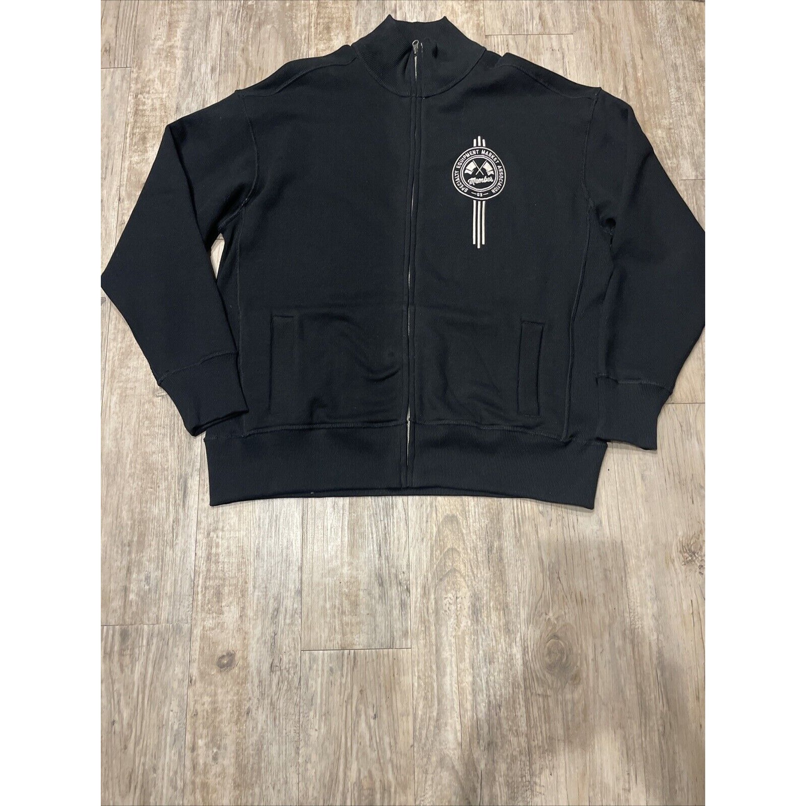 J. America SEMA BLACK / Mock Neck L/S Quarter Zip Fleece Jacket -XL