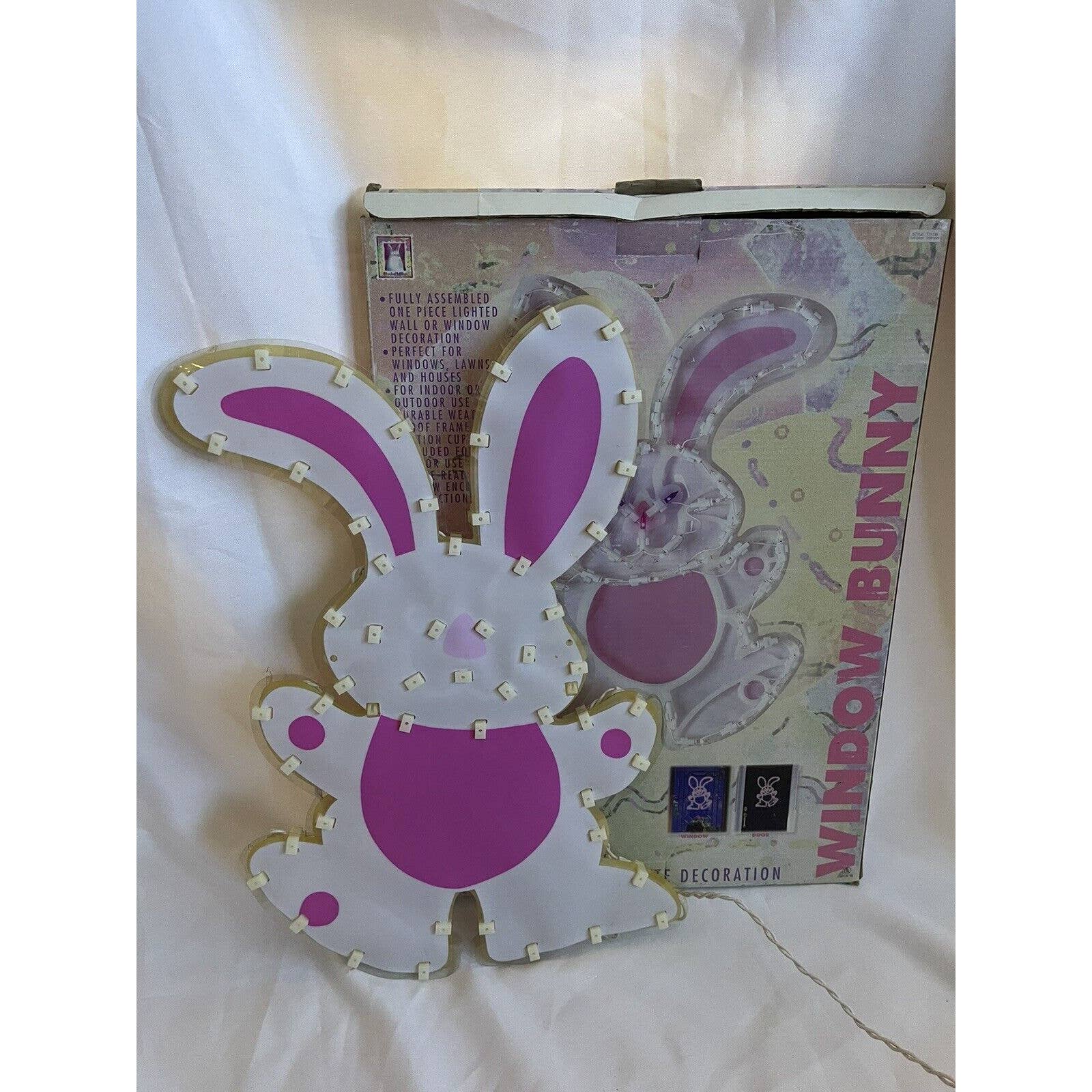 VTG 19 Lighted 1998 Easter Bunny And Egg Spring Window Silhouette Decoration