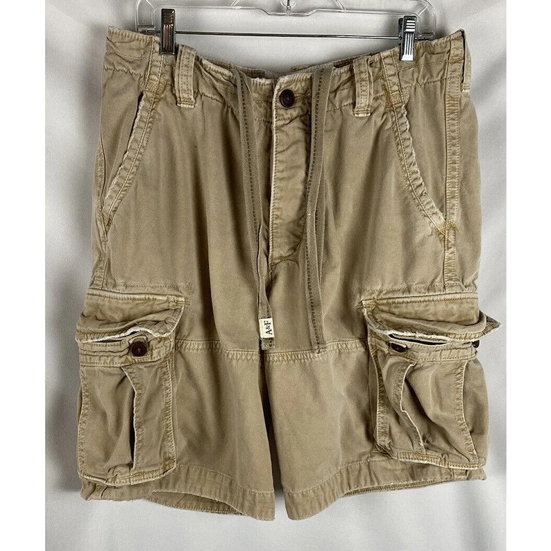 Vintage Abercrombie & Fitch Heavy Cargo Shorts Mens 31 Button Fly 90s Y2K 36/11