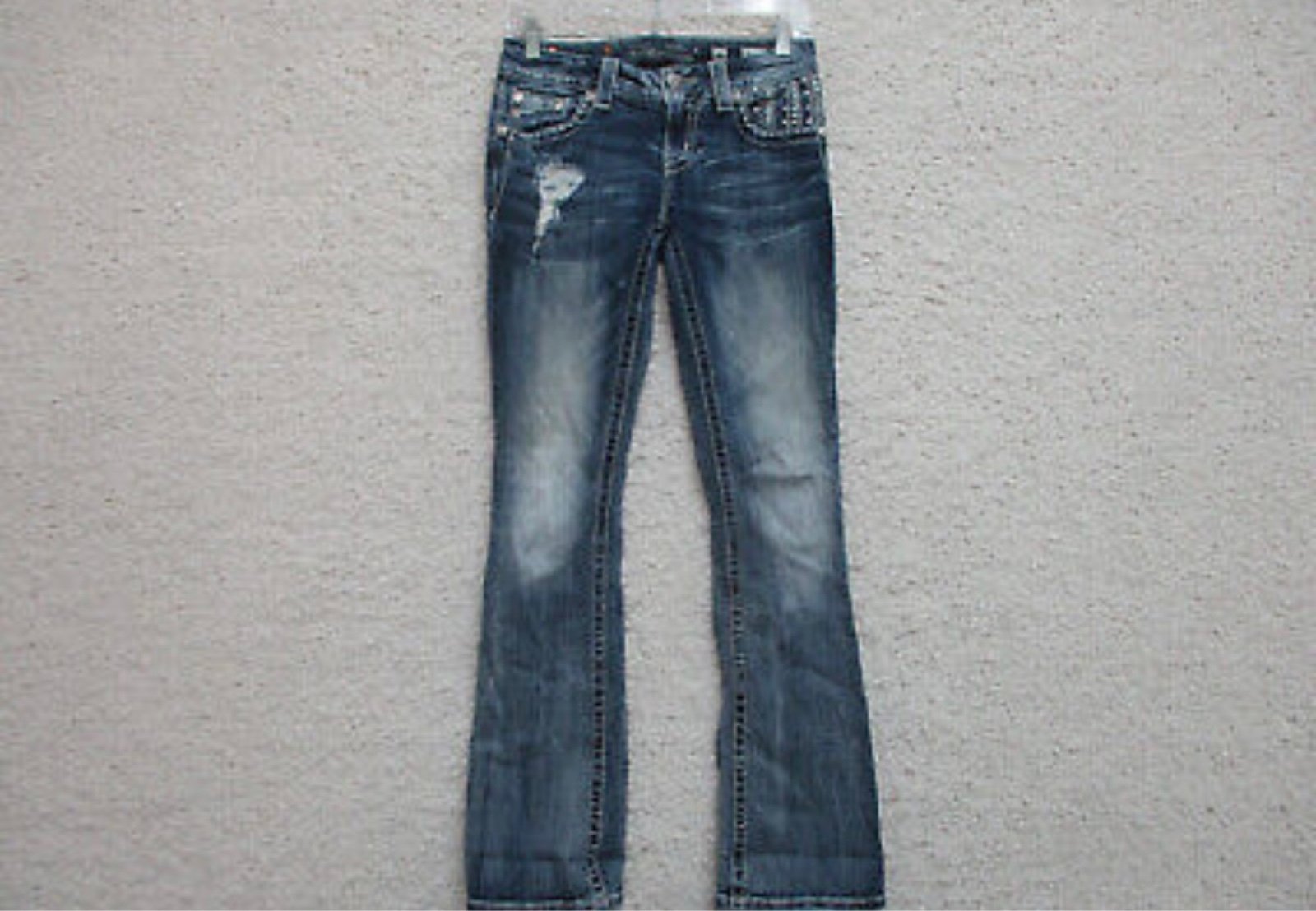 Miss Me Jeans 26 Womens Blue Denim Boot Cut Dark Wash Casual Modern Low Rise Fit