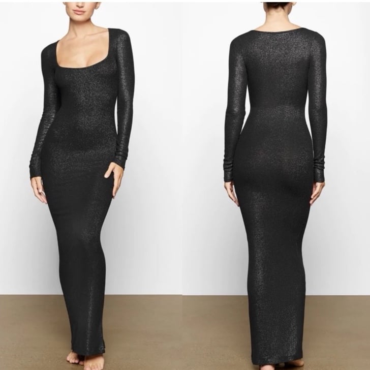 Skims shimmer soft lounge long sleeve dress