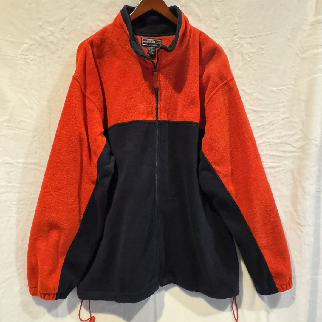 Susquehanna Trial Men Full Zip Fleece Jacket Size 2XL Orange Blue Outdoor
