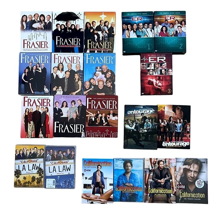 20 BOX SET LOT Frasier ER Californication Entourage LA Law DVD Network TV Series