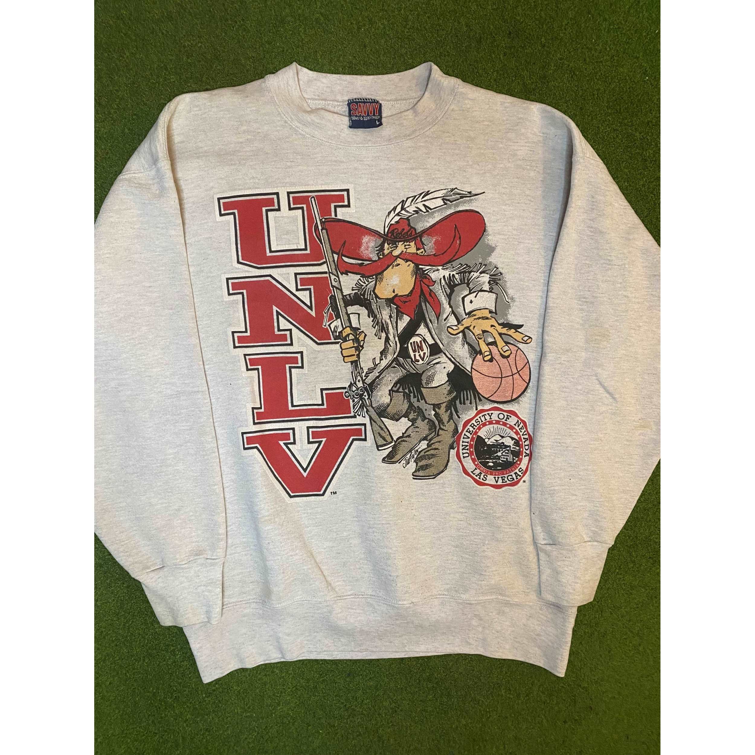 90s UNLV Running Rebels - Vintage College Sweatshirt (Large)