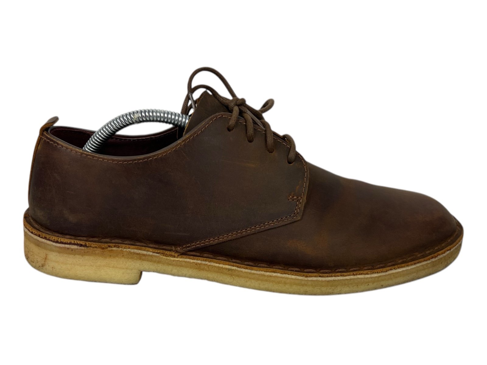 Clarks Original Desert London Lace Up Shoes Brown Leather Size US 10 Distressed