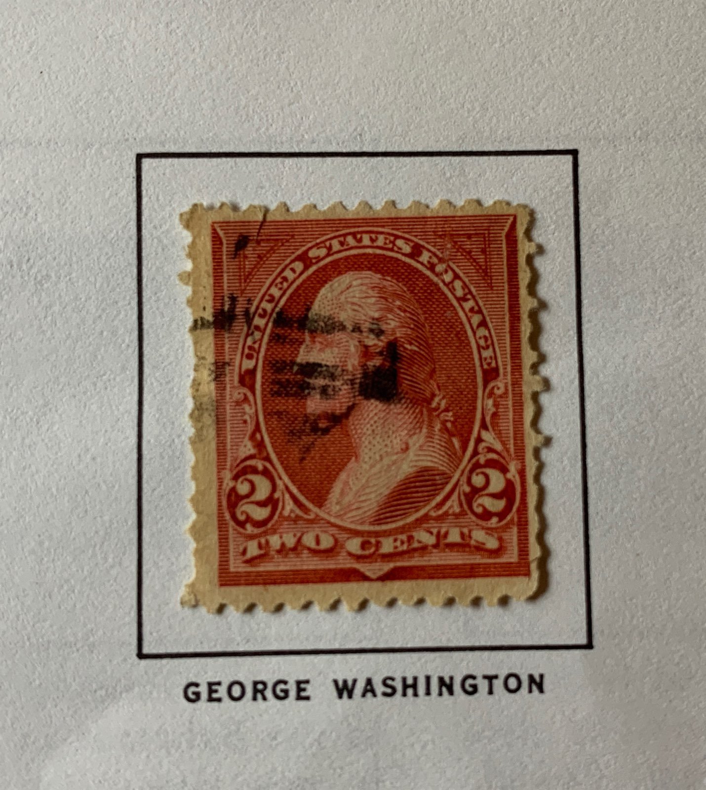 Washington two-cent carmine stamp