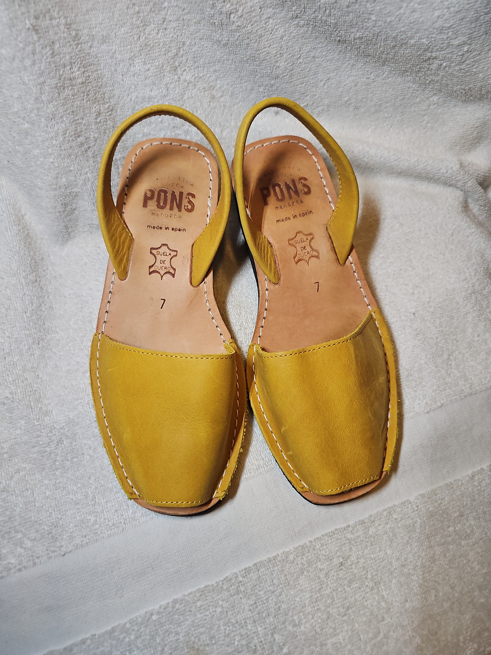 Pons Menorca Leather Slides Made in Spain Size 7