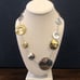 ROBERT LEE MORRIS Two Tone Hammered Sterling Silver Brass Modern Necklace