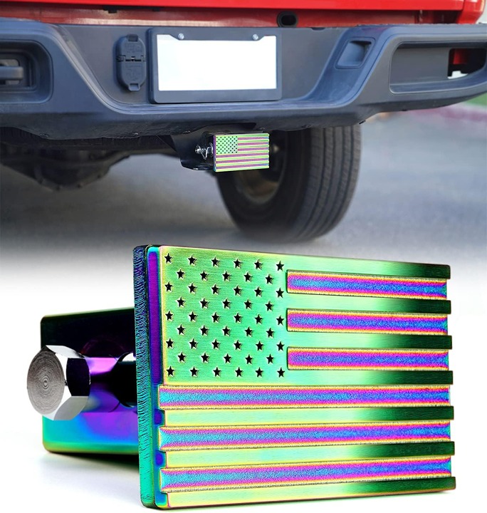 Aluminum Trailer Hitch Cover, 2 Inch Tow Rear Receivers Plug Covers, USA