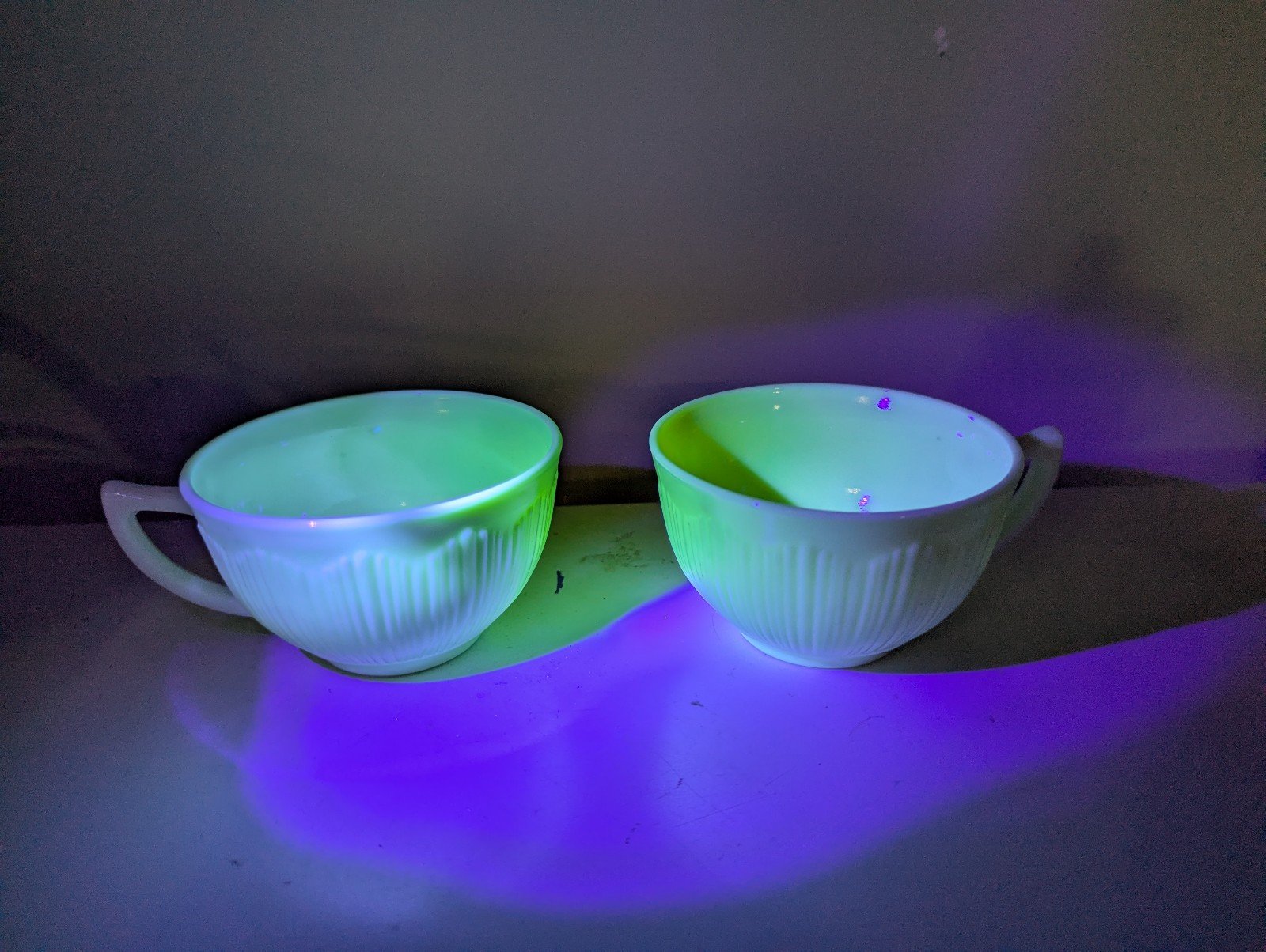 Uranium glass cups (2)