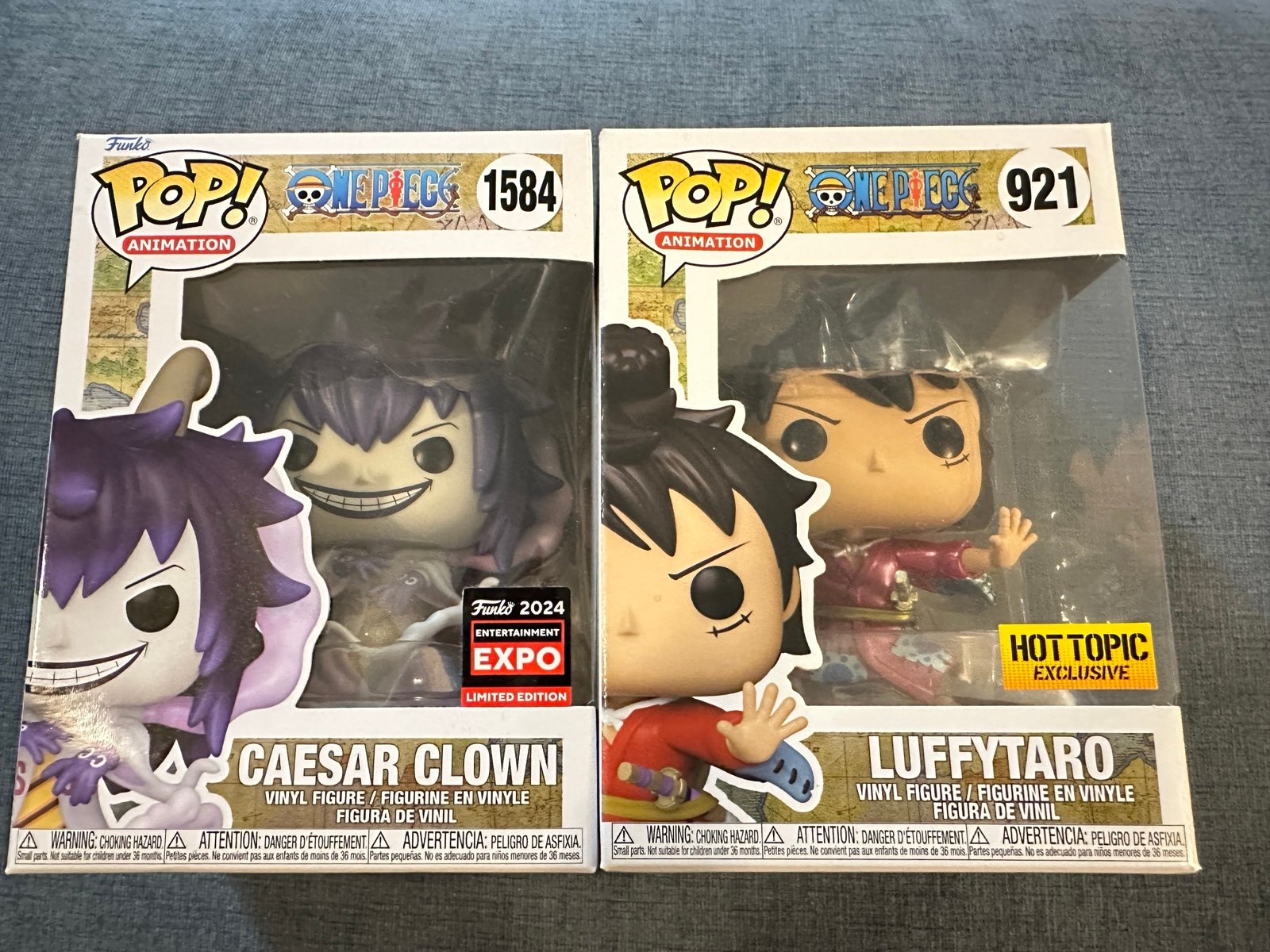 FUNKO:ONE PIECE BUNDLE!! !!EXCLUSIVES!!CAESER CLOWN & LUFFYTARO (MINT)