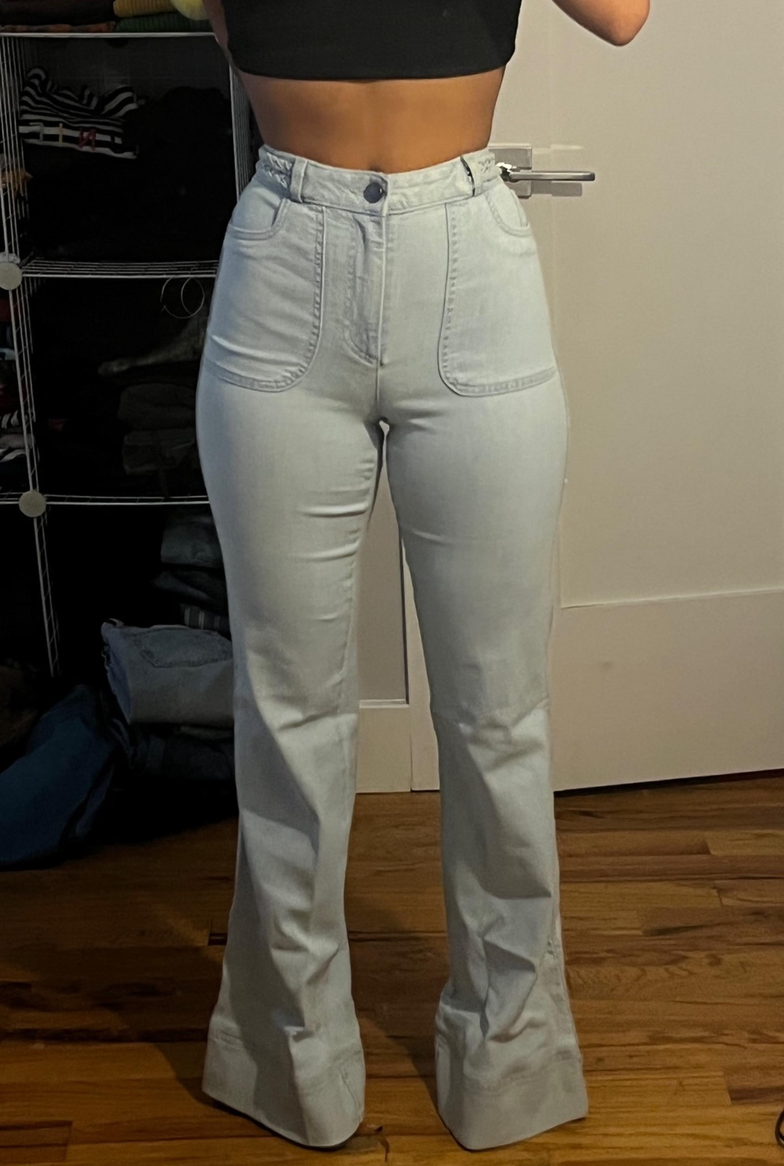 Alice + olivia flare braided highwaist jeans