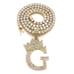Initial G Pendant 18 1 Row Tennis Chain
