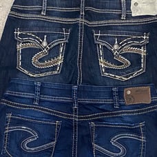 Womens SILVER “Suki & McKenzie Flap” Capri Jeans, sz 31
