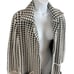 Cyrus Knits Houndstooth Black and White Fuzzy Long Sweater Coat Jacket Large