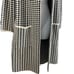 Cyrus Knits Houndstooth Black and White Fuzzy Long Sweater Coat Jacket Large