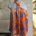 MARCIANO Floral Printed Cropped Top Tank Satin Halter Neck Backless Orange XS