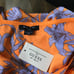 MARCIANO Floral Printed Cropped Top Tank Satin Halter Neck Backless Orange XS