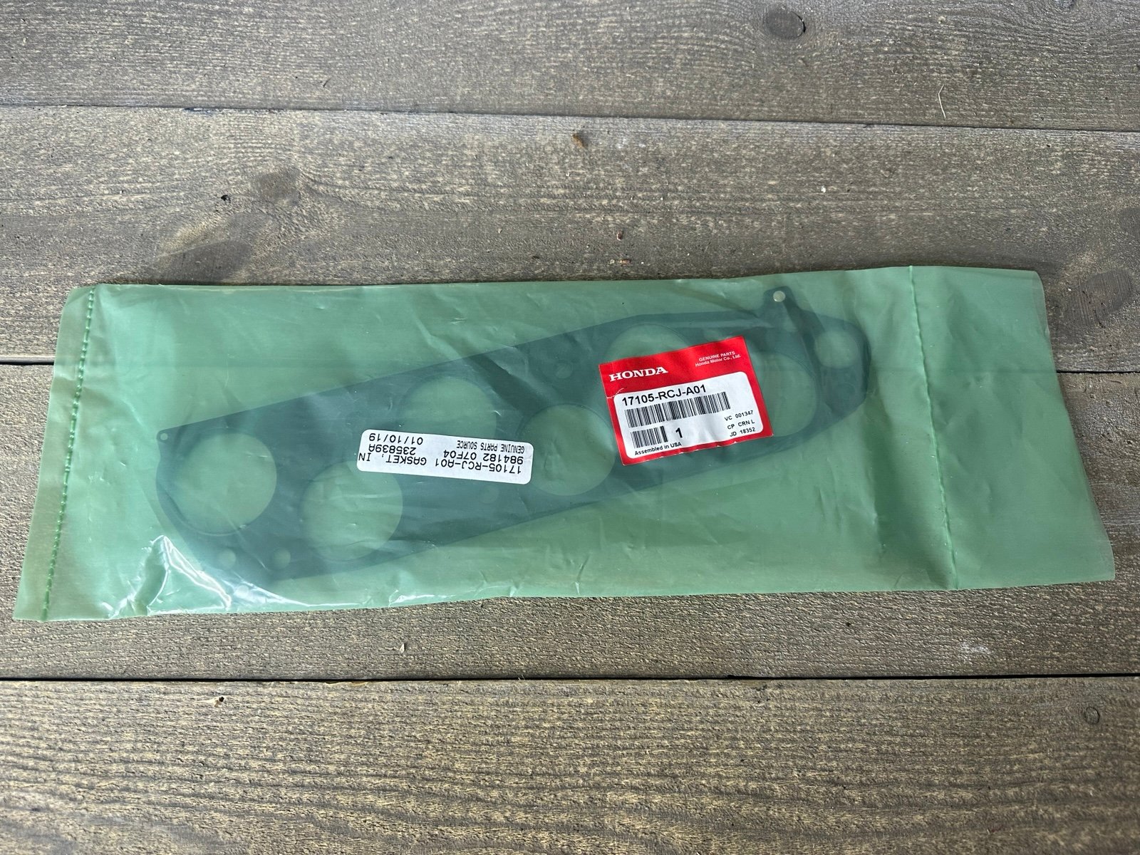 Genuine For Honda Acura 17105-RCJ-A01 V6 Engine Intake Manifold Gasket OEM NEW