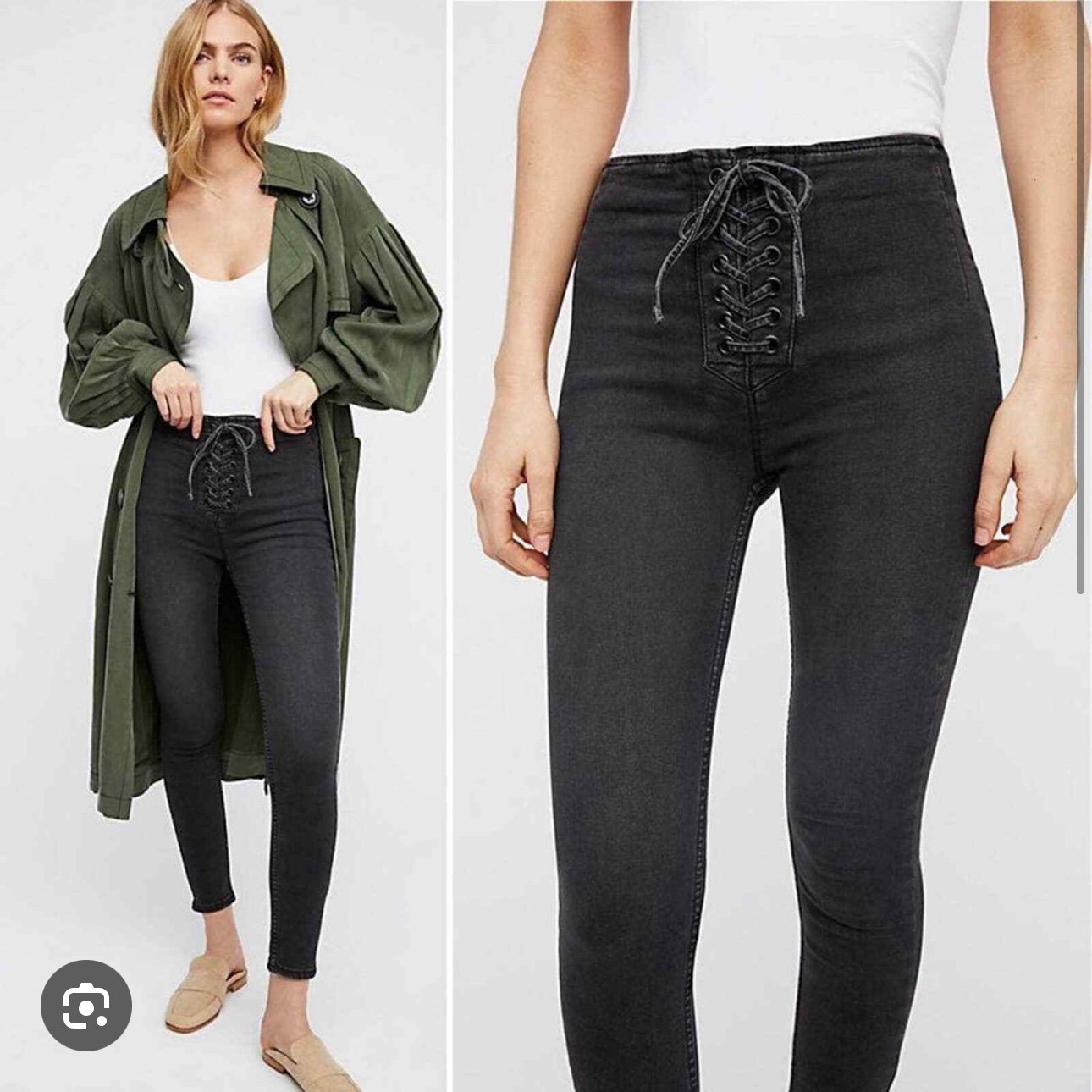 Free People Lace Up Skinny Jeans for Women Mercari
