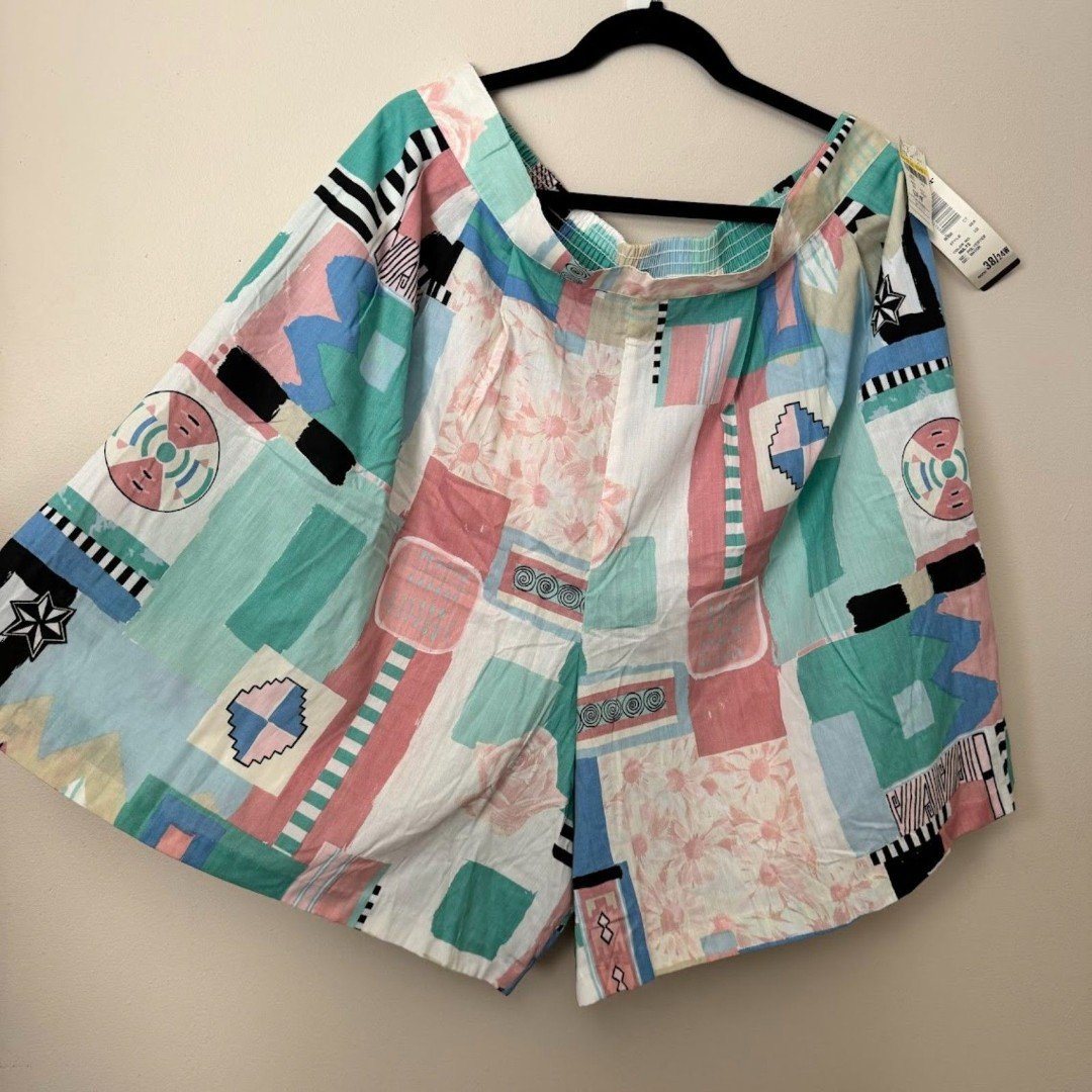 Vintage Graphic Print 80s Alfred Dunner 34/24w Shorts New w Tags